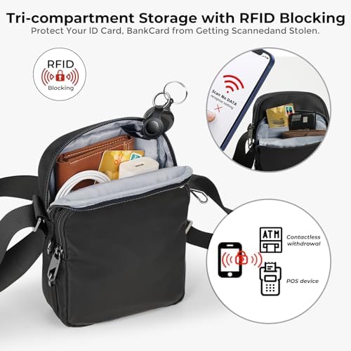 Tibroni Anti Theft RFID Crossbody Bag for Men and Women | Tibroni Sling Bag with Zipper Lock for Men and Women | Tibron