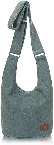 Coton Pose Women's Hippie Crossbody Bag - Top Zip Large Capacity Canvas Sling Bag - Handmade Jacquard Cloth