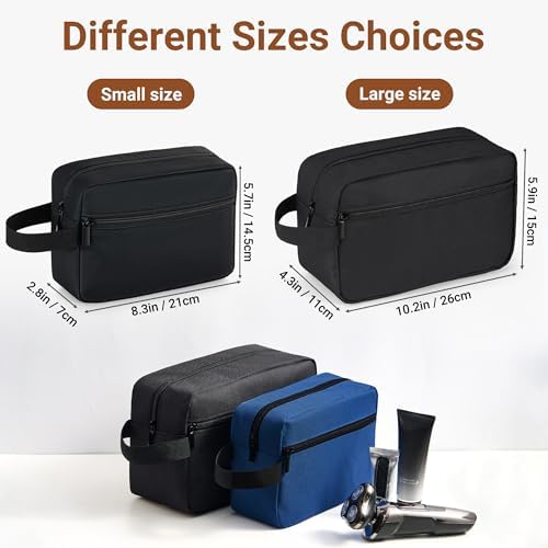 Elviros Lightweight Travel Toiletry Bag for Women and Men Travel Essentials Gifts for Men(Navy Blue) Global Recycled Sta