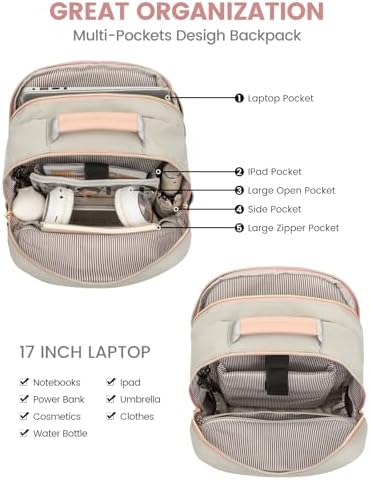 Laptop Backpack Purse for Women Work Travel Black OEKO-TEX STANDARD 100 Laptop Backpack Purse for Women College Black Qu