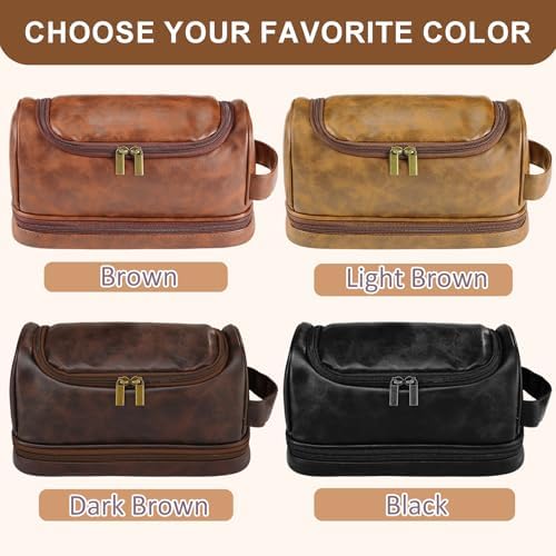 Personalized Leather Toiletry Bag for Men Traveling Gifts
Engraved Name Leather Toiletry Bag for Men Father's Day Gifts - Image 8
