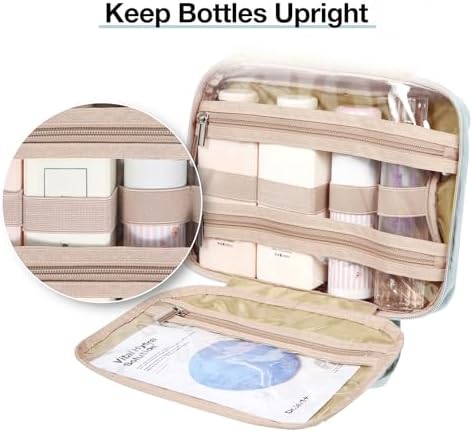 Toiletry Bag Smart Hanging Travel Makeup Organizer TSA Approved Transparent | Travel Makeup Organizer with Hanging Feat