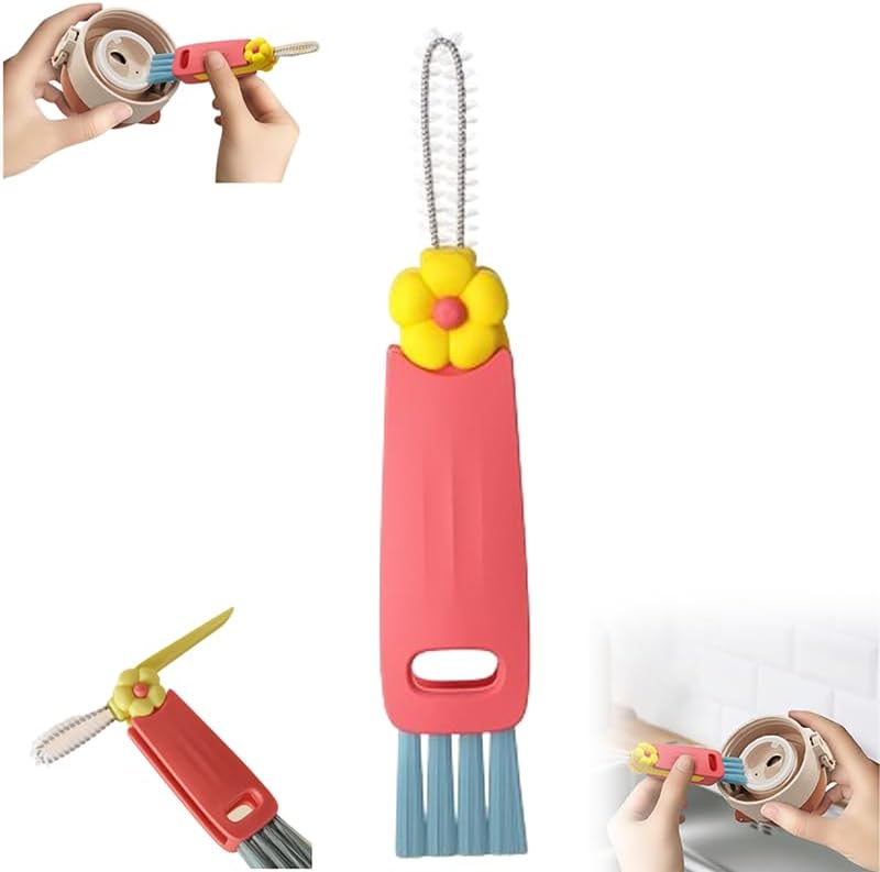 3 in 1 Lid Cleaning Brushes - Multifunctional Insulation Bottle Cleaning Tools for Home Kitchen Cup Cleaning | 2025 Mul