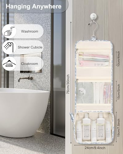 Relavel Travel Toiletry Bag for Men, Large Capacity Travel Kit, Hanging Toiletry Bag for Women