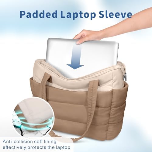 TOPDesign Lightweight Puffy Handbag for Women Travel TOPDesign Quilted Shoulder Bag for Women Work TOPDesign Puffer Tote