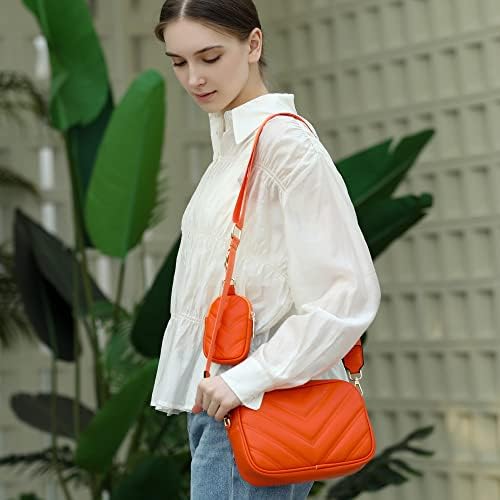 Herald Chevron Quilted Small Crossbody Bag for Women - Camera Side Shoulder Bag, 2 Sizes, Coin Purse Included Herald Che