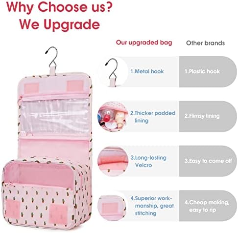 Narwey Beige Small Hanging Travel Toiletry Bag for Women Travel Bag Specifications: Makeup Bag Organizer, Cosmetics Bag - Image 54