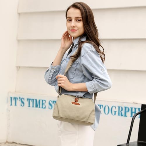 Sunshinejing Lightweight Crossbody Bag for Women | Casual Purses for Daily Travel | Small Canvas Bag with Adjustable Str