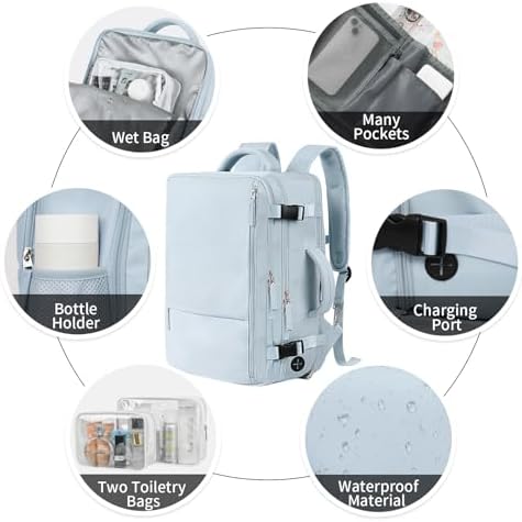 Hanples TSA Flight Approved Large Travel Backpack for Women and Men | Hanples Waterproof Anti-Theft Large Carry On Back