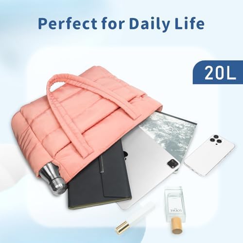 TOPDesign Lightweight Puffy Handbag for Women Travel TOPDesign Quilted Shoulder Bag for Women Work TOPDesign Puffer Tote