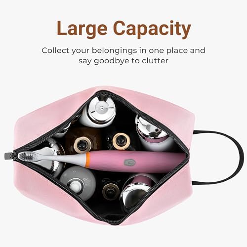 Elviros Lightweight Travel Toiletry Bag for Women and Men Travel Essentials Gifts for Men(Navy Blue) Global Recycled Sta