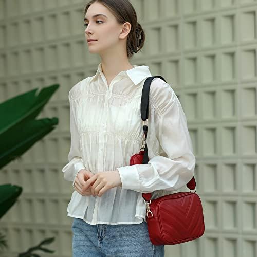 Herald Chevron Quilted Small Crossbody Bag for Women - Camera Side Shoulder Bag, 2 Sizes, Coin Purse Included Herald Che