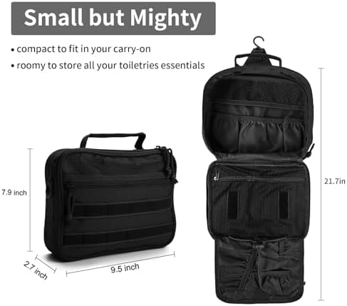 Tactical Toiletry Bag + Travel Kit + Hanging Shower Bag