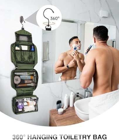 Travel Toiletry Bag for Women Men - Portable Large Hanging Organizer Sell Point: Makeup Bag for Cosmetic, Shampoo, Condi