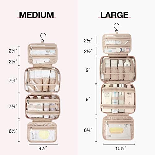 Toiletry Bag Smart Hanging Travel Makeup Organizer TSA Approved Transparent | Travel Makeup Organizer with Hanging Feat