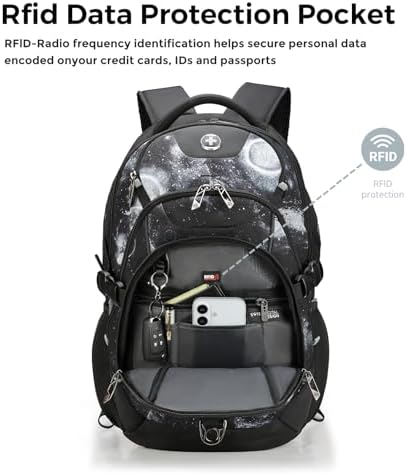 Swissdigital Design Laptop Backpack with USB Charging Port | Men's 15.6 Inches Fit 31L Travel Backpack | Blue/Black | SD