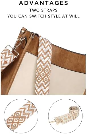 AUYOCO Vegan Leather Crossbody Bags for Women Handbag with Guitar Strap Zipped Pockets AUYOCO Vegan Leather Crossbody