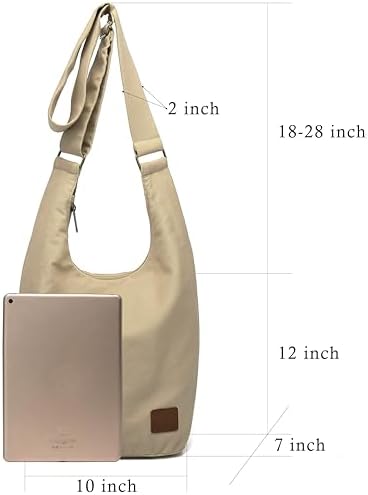 Coton Pose Women's Hippie Crossbody Bag - Top Zip Large Capacity Canvas Sling Bag - Handmade Jacquard Cloth