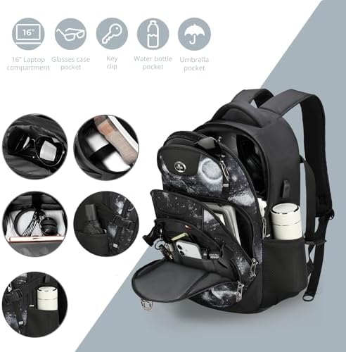 Swissdigital Design Laptop Backpack with USB Charging Port | Men's 15.6 Inches Fit 31L Travel Backpack | Blue/Black | SD