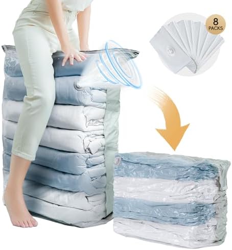 TAILI Jumbo Cube Vacuum Storage Bags 4 Pack, Extra Large (31x40x15 Inch) for Clothing and Bedding, Space Saving Closet O