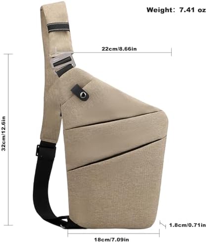 BIRDDIE Anti-Theft Travel Bag - Large Capacity Chest Sling Bag for Travel and Sports | BIRDDIE Anti-Theft Travel Bag -