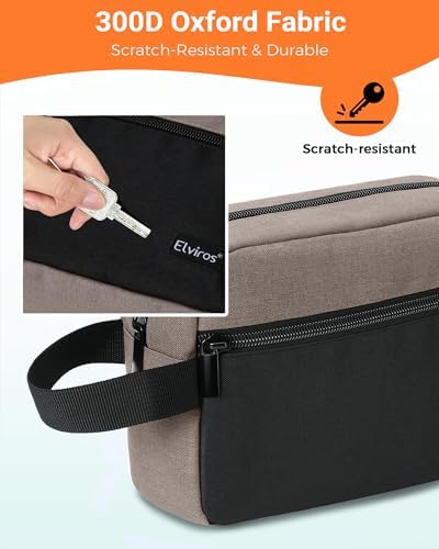 Elviros Lightweight Travel Toiletry Bag for Women and Men Travel Essentials Gifts for Men(Navy Blue) Global Recycled Sta