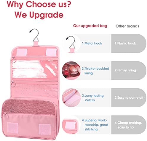 Narwey Beige Small Hanging Travel Toiletry Bag for Women Travel Bag Specifications: Makeup Bag Organizer, Cosmetics Bag - Image 33