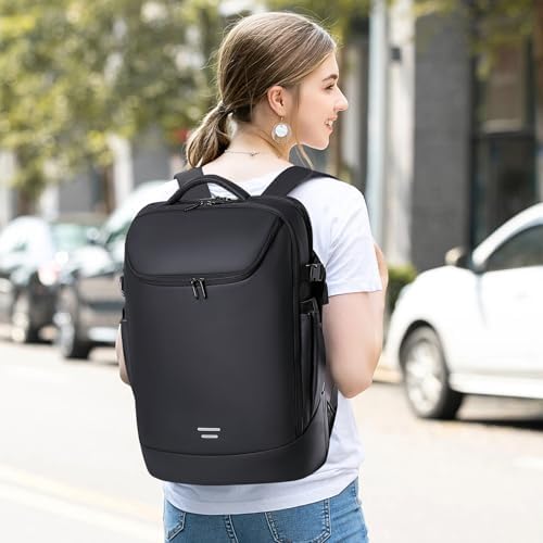 Men's Travel Backpack, 17.3 Inches Business Laptop, Water-Resistant, Carry on Airline Approved, USB Charger Port, 18x14x