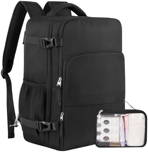 Women's Flight Approved Travel Backpack with USB Charging, Lightweight & Waterproof, Ideal for College, Work and Travel