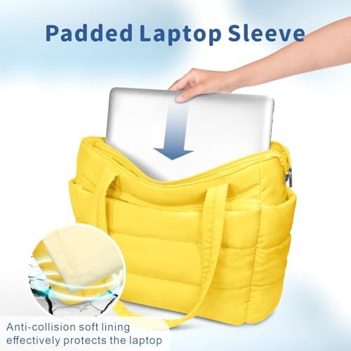 TOPDesign Lightweight Puffy Handbag for Women Travel TOPDesign Quilted Shoulder Bag for Women Work TOPDesign Puffer Tote