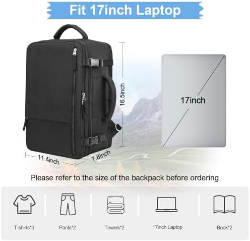 Hanples TSA Flight Approved Large Travel Backpack for Women and Men | Hanples Waterproof Anti-Theft Large Carry On Back