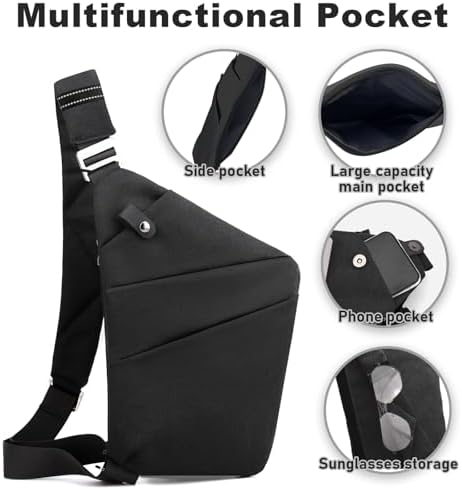 BIRDDIE Anti-Theft Travel Bag - Large Capacity Chest Sling Bag for Travel and Sports | BIRDDIE Anti-Theft Travel Bag -