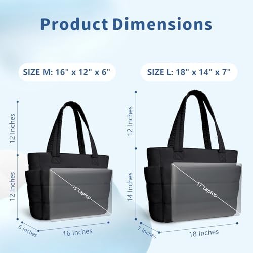 TOPDesign Lightweight Puffy Handbag for Women Travel TOPDesign Quilted Shoulder Bag for Women Work TOPDesign Puffer Tote