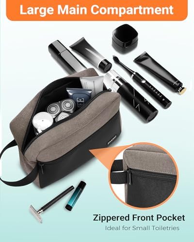 Elviros Lightweight Travel Toiletry Bag for Women and Men Travel Essentials Gifts for Men(Navy Blue) Global Recycled Sta