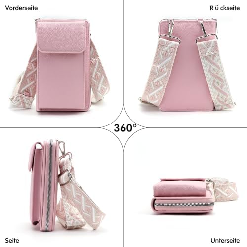 Women's Small PU Leather Crossbody Bag for Phone, 7 Inches | DBPBToU Women's PU Leather Crossbody Phone Purse, 7 Inches