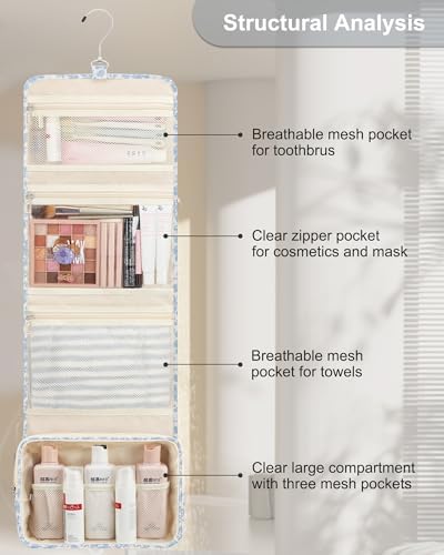 Relavel Travel Toiletry Bag for Men, Large Capacity Travel Kit, Hanging Toiletry Bag for Women