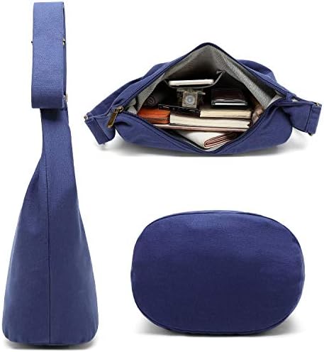 Coton Pose Women's Hippie Crossbody Bag - Top Zip Large Capacity Canvas Sling Bag - Handmade Jacquard Cloth