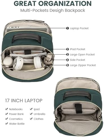 Laptop Backpack Purse for Women Work Travel Black OEKO-TEX STANDARD 100 Laptop Backpack Purse for Women College Black Qu