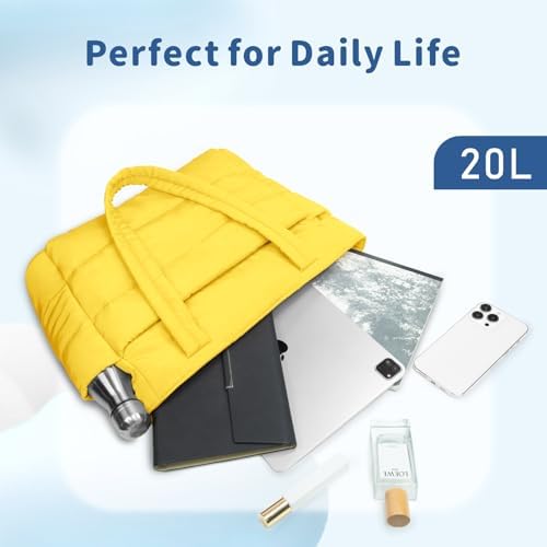 TOPDesign Lightweight Puffy Handbag for Women Travel TOPDesign Quilted Shoulder Bag for Women Work TOPDesign Puffer Tote