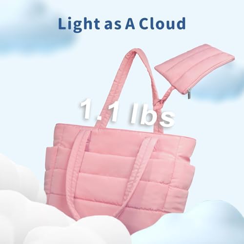 TOPDesign Lightweight Puffy Handbag for Women Travel TOPDesign Quilted Shoulder Bag for Women Work TOPDesign Puffer Tote
