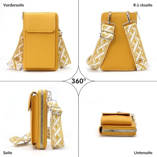 Women's Small PU Leather Crossbody Bag for Phone, 7 Inches | DBPBToU Women's PU Leather Crossbody Phone Purse, 7 Inches