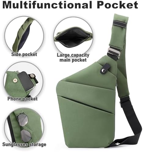 BIRDDIE Anti-Theft Travel Bag - Large Capacity Chest Sling Bag for Travel and Sports | BIRDDIE Anti-Theft Travel Bag -