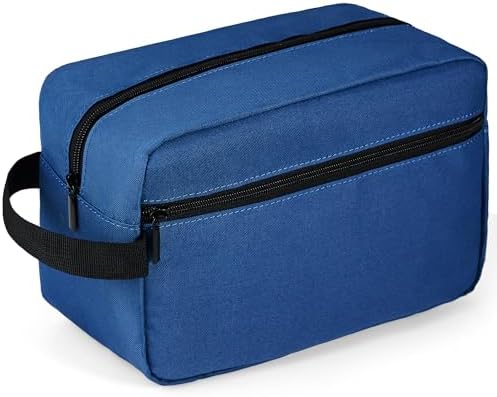 Elviros Lightweight Travel Toiletry Bag for Women and Men Travel Essentials Gifts for Men(Navy Blue) Global Recycled Sta