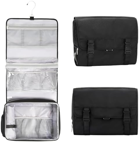 Relavel Travel Toiletry Bag for Men, Large Capacity Travel Kit, Hanging Toiletry Bag for Women