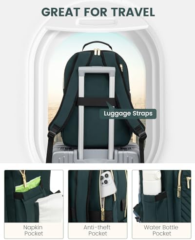 Laptop Backpack Purse for Women Work Travel Black OEKO-TEX STANDARD 100 Laptop Backpack Purse for Women College Black Qu