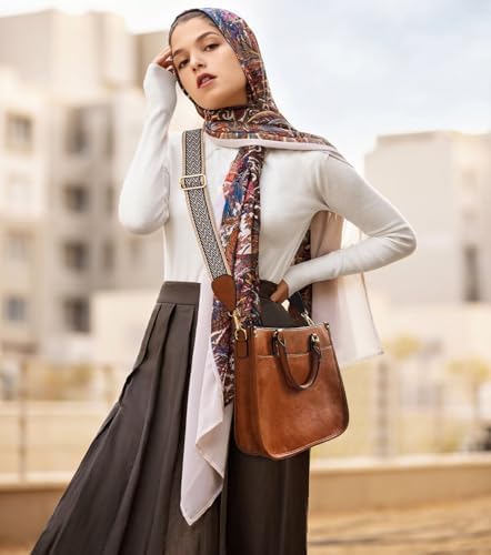 AUYOCO Vegan Leather Crossbody Bags for Women Handbag with Guitar Strap Zipped Pockets AUYOCO Vegan Leather Crossbody