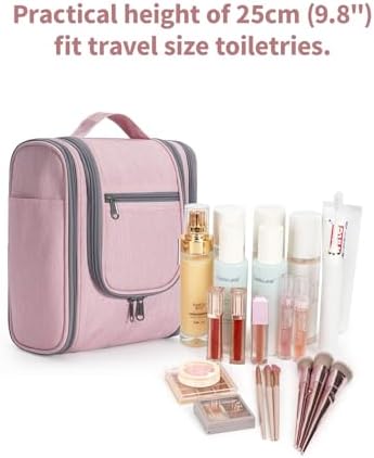 Narwey Large Blue Leaf Hanging Toiletry Bag for Women Travel and Men Cosmetics Organizers