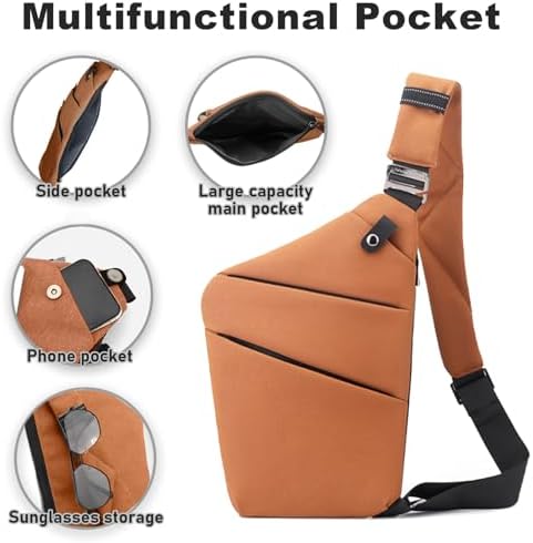 BIRDDIE Anti-Theft Travel Bag - Large Capacity Chest Sling Bag for Travel and Sports | BIRDDIE Anti-Theft Travel Bag -