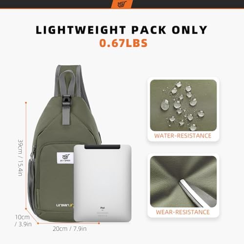 SKYSPER Anti-RFID Crossbody Sling Backpack for Women Men(Army Green) SKYSPER Travel Hiking Crossbody Bag for Women Men