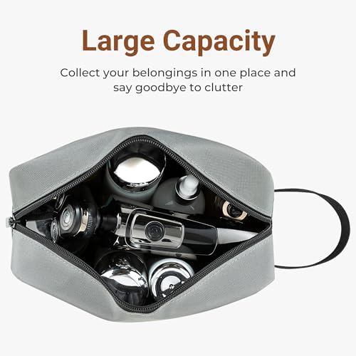 Elviros Lightweight Travel Toiletry Bag for Women and Men Travel Essentials Gifts for Men(Navy Blue) Global Recycled Sta